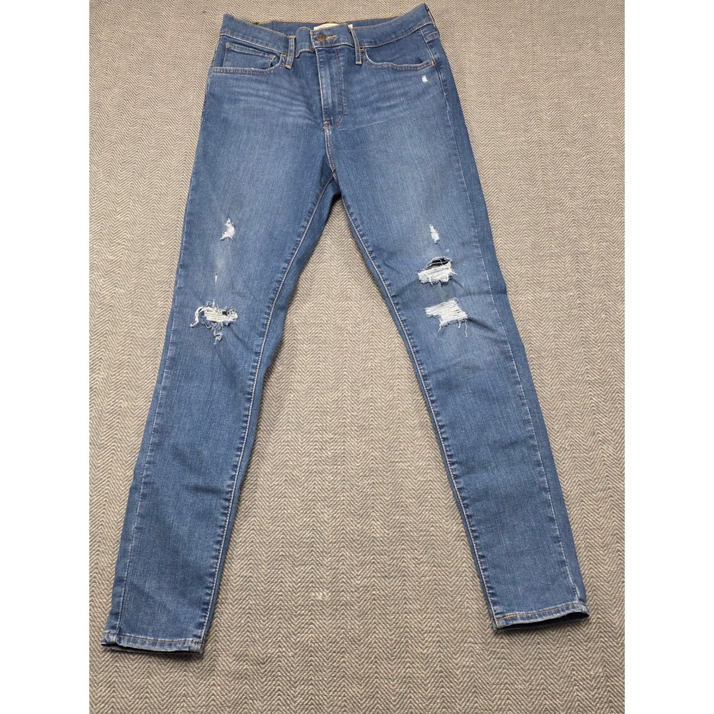 Levi Strauss Co 720 High Rise Super Skinny Jeans Distressed Medium Women Size 30
